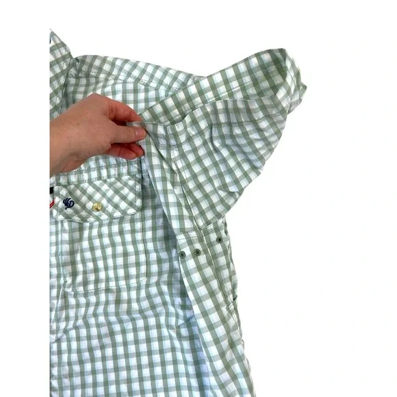 DUCK CAMP Mens Lightweight Short Sleeve Hunting Shirt 2XL Green Vented Nylon Zip - Picture 9 of 16